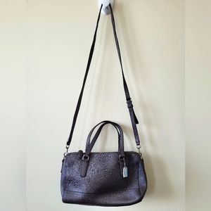 Coach Greyish Silver Satchel Crossbody bag